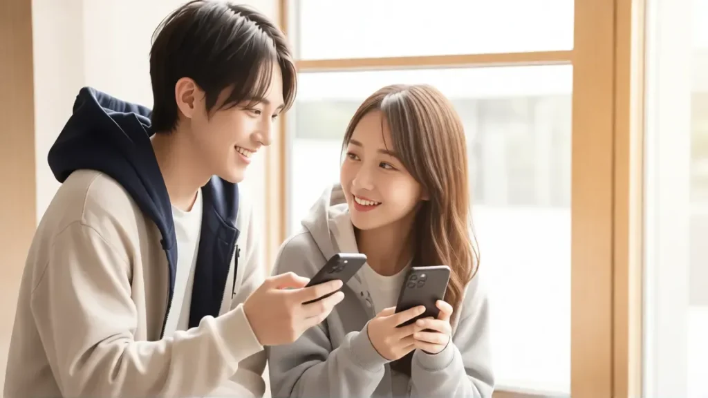 相談するカップル